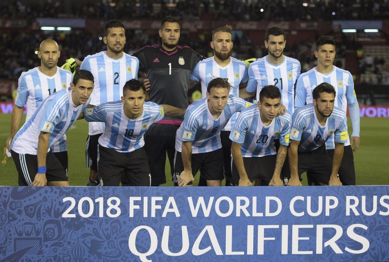 Argentinien in der WM 2018 Qualifikaiton in Buenos Aires am 8.Oktober 2015. AFP PHOTO / JUAN MABROMATA