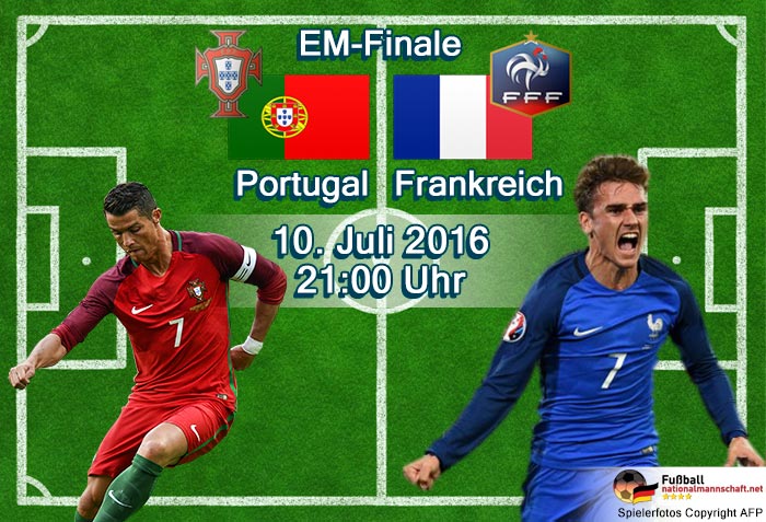 ARD Livestream EM Finale 2016 Portugal gegen Frankreich - Aufstellungen