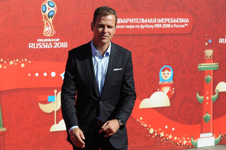Teammanager Oliver Bierhoff bei der Auslosung zum World Cup 2018 im Konstantin Palast in Saint Petersburg am 25.Juli 2015. AFP PHOTO / OLGA MALTSEVA